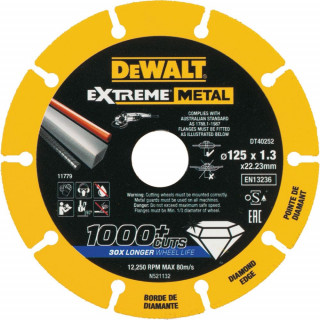 Алмазный диск отрезной DeWALT DT40252, по металлу 125 мм