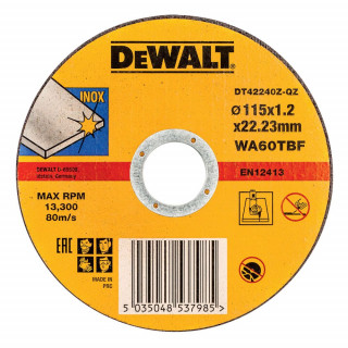 Круг отрезной DeWALT INDUSTRIAL DT42240Z, по металлу, 115 x 22.2 x 1.2 мм, тип 1