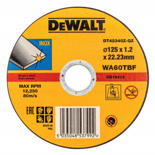 Круг отрезной по металлу DeWALT DT42340Z, INDUSTRIAL, (125 x 22.2 х 1.2 мм)