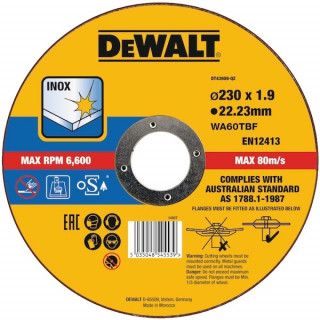 Круг отрезной по металлу DeWALT DT43909, 230 x 22.2 x 1.9 мм