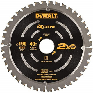 Пильный диск DeWALT EXTREME DT4394, 190/30 мм.