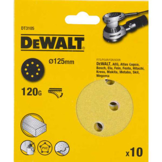 Шлифовальные круги 125мм/ зерно 120 DeWALT DT3105