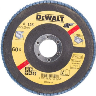 Лепестковый круг DeWALT EXTREME DT3309, 125 x 22.2 мм, 60G, тип 27