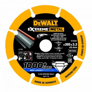 Алмазный диск отрезной по металлу 305/25.4 мм DeWALT DT40256-QZ