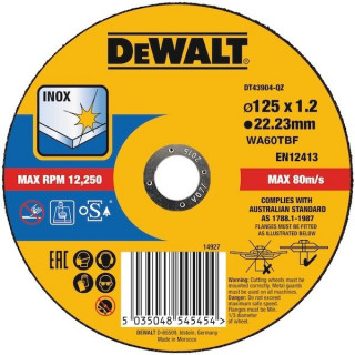 Круг отрезной по металлу 125/22.2 мм DeWALT DT43904