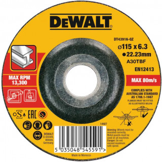 Круг зачистной по металлу EXTREME 115/22.2 мм DeWALT DT43916-QZ