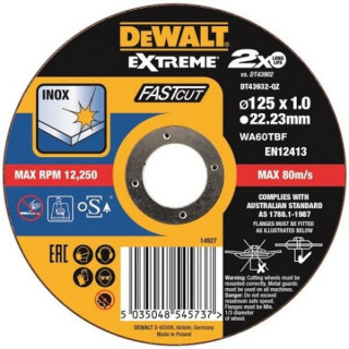 Круг отрезной 125/22.2 мм DeWALT EXTREME Fast Cut DT43932