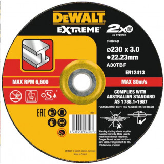 Набор (10 шт.) кругов отрезных по металлу EXTREME 115x22.2x1.2 мм Inox DeWALT DT43951-QZ