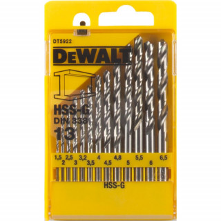 Набор сверл DeWALT DT5922, по металлу HSS-G, 1.5-6.5, 13 шт. (Уценка)