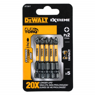 Биты ударные DeWALT IMPACT DT7391T, Torsion Pz2, 57 мм, 5 шт.