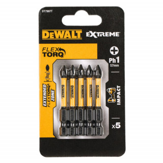 Биты ударные DeWALT IMPACT DT7997T, Torsion Ph1, 57 мм, 5 шт.