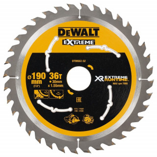 Пильный диск DeWALT EXTREME RUNTIME DT99563, 190/30 мм.