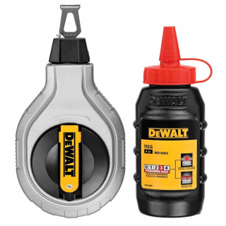 Шнур разметочный DeWALT DWHT47408-0, 6:1 30м + флакон красного мелового порошка 113 г.