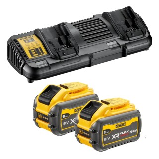 Набор DEWALT DCB132X2: 2 АКБ DCB547, Li-Ion, 18/54 В, 9/3 Ач и двойное зарядное устройство DCB132, 12/14.4/18/54 В, 2x4 А