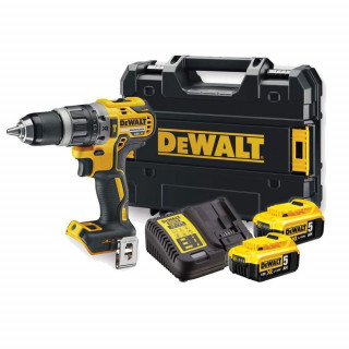 Аккумуляторная бесщеточная ударная дрель-шуруповерт DeWALT, 18 В, 2000 об/мин, 34000 уд/мин, с 2 АКБ 5 Ач и ЗУ, в кейсе, DCD796P2