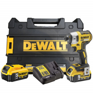 Аккумуляторный бесщеточный шуруповерт DeWALT, 18 В, 205 Нм, 3250 об/мин, 3800 уд/мин, с 2 АКБ 5 Ач и ЗУ, в кейсе, DCF887P2