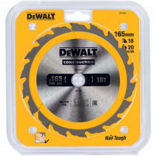 Пильный диск DeWALT CONSTRUCTION DT1933, 165/20 мм.