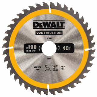 Пильный диск DeWALT CONSTRUCT DT1945, 190/30 мм.