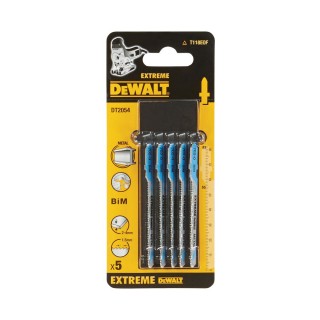 Пилка для лобзика DeWALT EXTREME DT2054, по металлу, BiM, 82 x 55 x 1.5 x 4 мм, T118EOF, 5 шт.