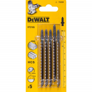 Пилка для лобзика DeWALT DT2165, по дереву из высокоуглеродистой стали, HCS, 100 x 73 x 2.5 x 30 мм, T101B, 5 шт.