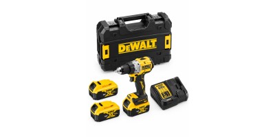Аккумуляторная ударная бесщеточная дрель-шуруповерт DeWALT, 18 В, 2000 об/мин, 34000 уд/мин, с 2 АКБ 5 Ач и ЗУ, в кейсе TSTAK, DCD805P2T