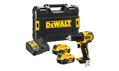 Аккумуляторная бесщеточная дрель-шуруповерт DeWALT, 18 В, 1650 об/мин, с 2 АКБ 5 Ач и ЗУ, в кейсе TSTAK, DCD708P2T
