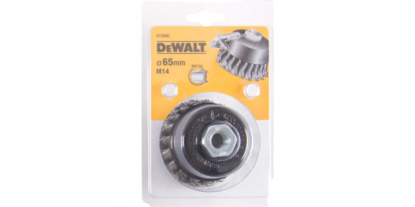 Чашечная щетка DeWALT DT3500, пучки витая проволока 65 x 18 мм x M14