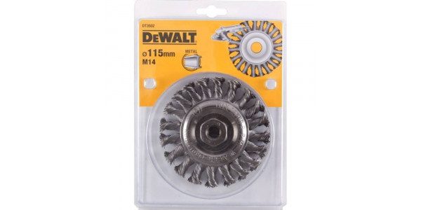 Дисковая щетка пучки витая проволока 115 x 22 мм x M14 DeWALT DT3502