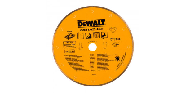 Диск алмазный по камню DeWALT, для плиткореза D24000, 254x25.4 мм, DT3734