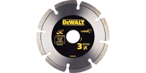 Алмазный круг сегментный по граниту DeWALT DT3761, 125 x 22.2 мм, h=7.5