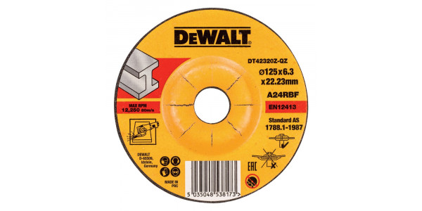 Круг обдирочный по металлу DeWALT DT42320Z, STANDARD, 125 x 6.3 мм