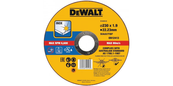 Круг отрезной по металлу DeWALT DT43909, 230 x 22.2 x 1.9 мм