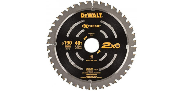 Пильный диск DeWALT EXTREME DT4394, 190/30 мм.