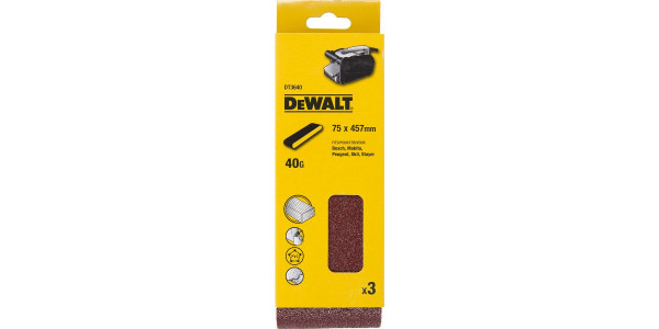 Шлифленты 75 х 457 мм/ зерно 40 DeWALT DT3640