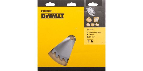 Пильный диск 184/16мм DeWALT EXTREME WORKSHOP DT4031
