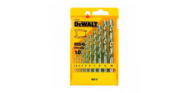 Набор сверл DeWALT DT5921, по металлу в пластиковой кассете, 10 шт.