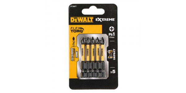 Биты ударные DeWALT IMPACT DT7997T, Torsion Ph1, 57 мм, 5 шт.