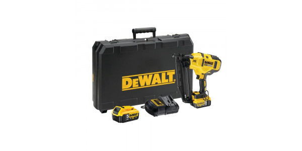 Аккумуляторный шпилькозабивной пистолет DeWALT DCN660P2, 18 В XR, 2 АКБ 5 Ач, ЗУ, кейс