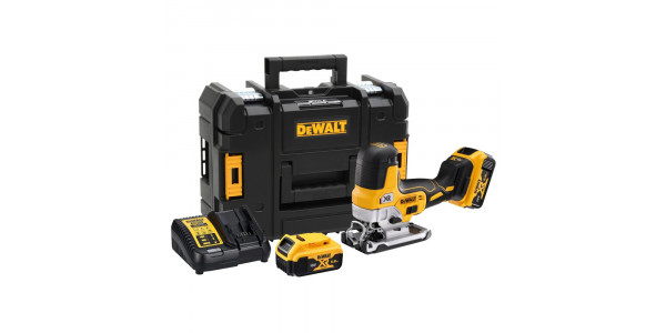 Аккумуляторный лобзик DEWALT DCS335P2, 18 В, 3200 ход/мин, 26 мм, с 2 АКБ 5 Ач и ЗУ, в кейсе TSTAK DCS335P2-QW