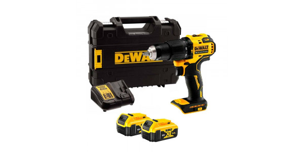 Аккумуляторная бесщёточная ударная дрель-шуруповерт DeWALT, 18 В XR, с 2 АКБ 5 Ач и ЗУ, в кейсе TSTAK, DCD709P2T
