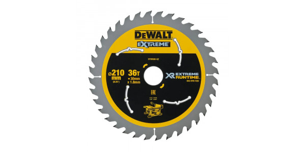 Диск пильный DEWALT EXTREME Runtime, 210*30 мм, 36 зубьев, DT99566
