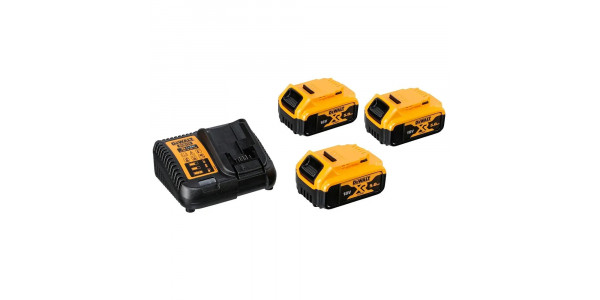 Набор DEWALT: 3 АКБ DCB184, Li-Ion, 18 В, 5 Ач и зарядное устройство DCB115, 10.8-18 В, 4 A, DCB115P3