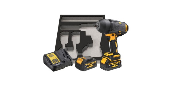 Аккумуляторный гайковерт DEWALT DCF900P2G, 18 В, 1898 Нм, 2200 уд/мин, с 2 АКБ 5 Ач и ЗУ, в чехле (DCF900P2G-QW)