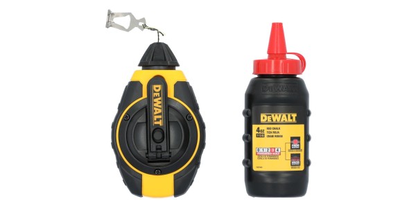 Разметочный комплект DEWALT DWHT47374L: катушка со шнуром, 30 м, и порошковый мел, красный, 113 г