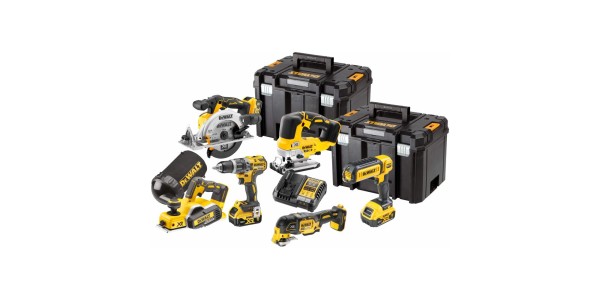 Набор аккумуляторный DEWALT DCK667P3T: дрель + пила + лобзик + рубанок + реноватор + фонарь, с 3 АКБ 5 Ач и ЗУ, в 2 кейсах TSTAK