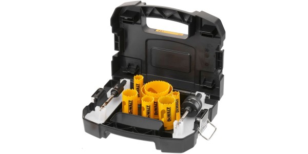 Набор коронок по мультиматериалу и пилотных сверл DeWALT DT90354 16-64 мм в кейсе (11шт)