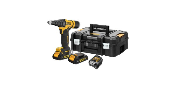 Аккумуляторный заклепочный пистолет DEWALT DCF403D2GT, 18 В, с 2 АКБ Ач и ЗУ, в кейсе TSTAK (DCF403D2GT-QW)