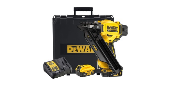 Аккумуляторный гвоздезабивной пистолет DEWALT DCN930P2, 18 В, с 2 АКБ 5 Ач и ЗУ, в кейсе