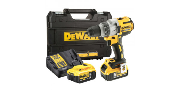 Аккумуляторная бесщеточная дрель-шуруповерт DeWALT, 18 В, 2000 об/мин, с 2 АКБ 5 Ач и ЗУ, в кейсе TSTAK, DCD991P2