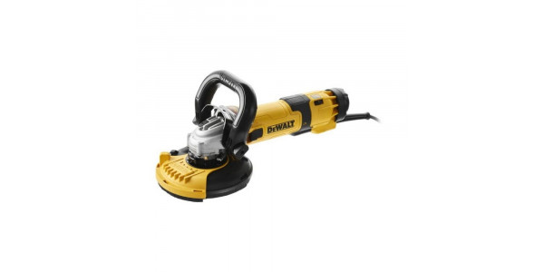 Угловая шлифмашина DeWALT DWE4257KT, 1500 Вт, 125 мм, антивибрационная ручка, кожух и чашка для шлифования